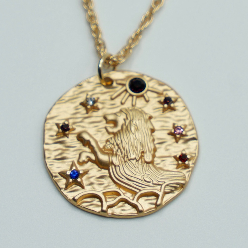 Zodiac LEO coin necklace horoscope astrology